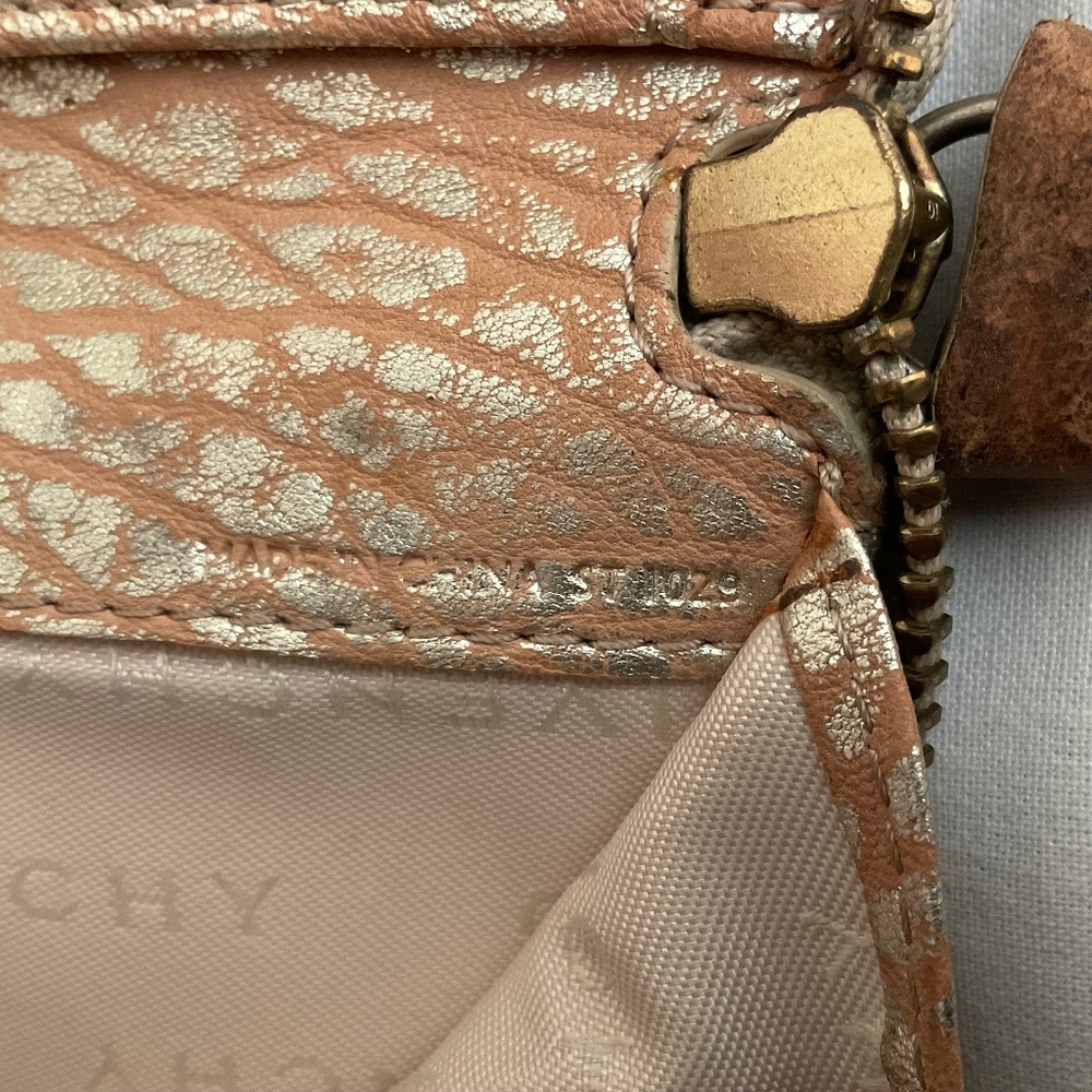 Givenchy ST1029 Zip Around Tan-Silver Leather Wallet Logo - Picture 7 of 16